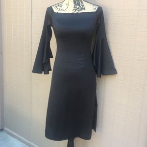 Sz S Haoduoyi Black Dress With Bell Sleeves EUC